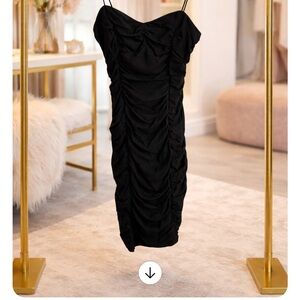 Elegant Black Ruched Dress